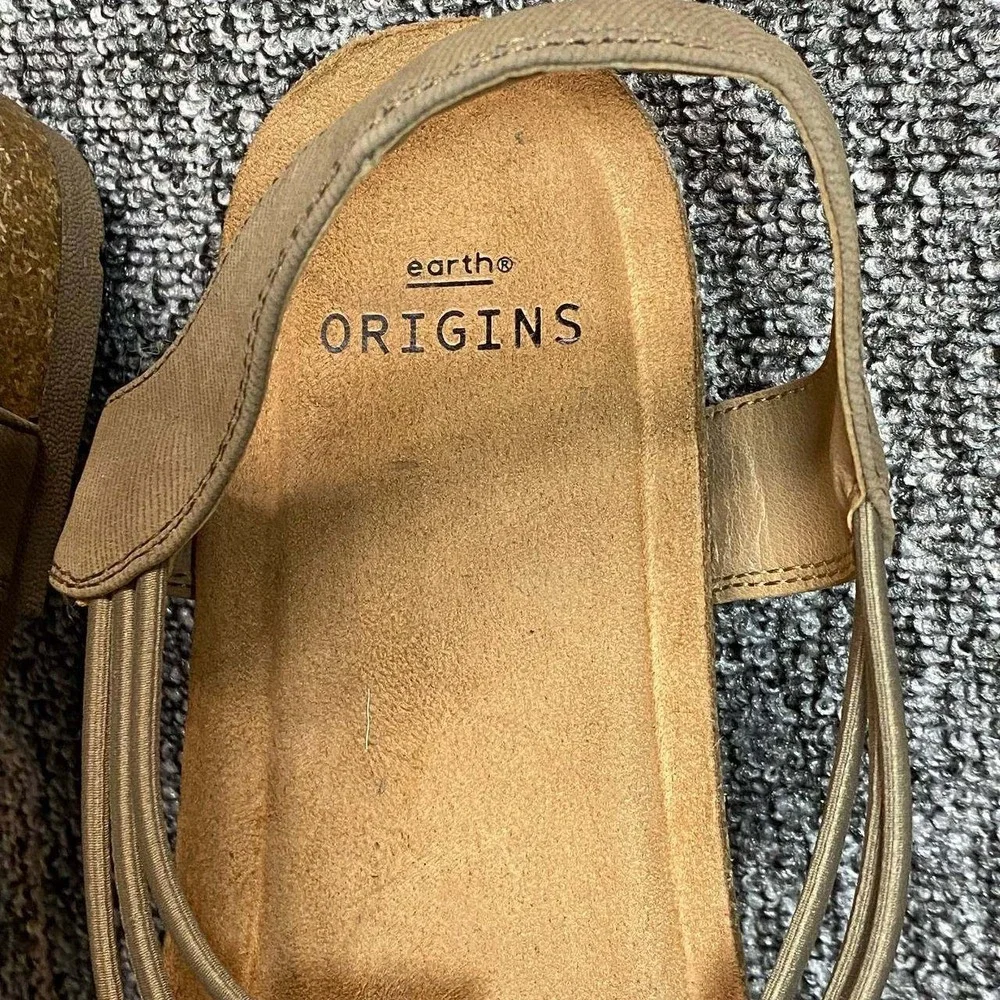 Earth Origins Laney Sandals Womens 11 Sedona Brown Suede Slingback Comfort